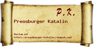 Pressburger Katalin névjegykártya
